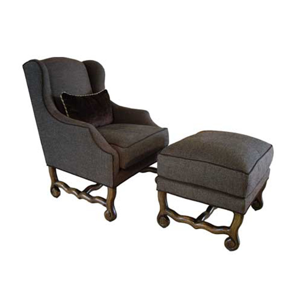 Jovan Wing Chair and Ottoman